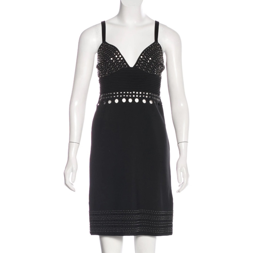 CATHERINE MALANDRINO Embellished Wool Dress Size: M | US 8